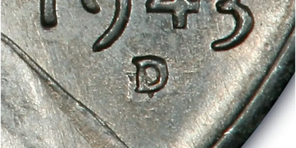 detail of the 1943-D/D RPM Error